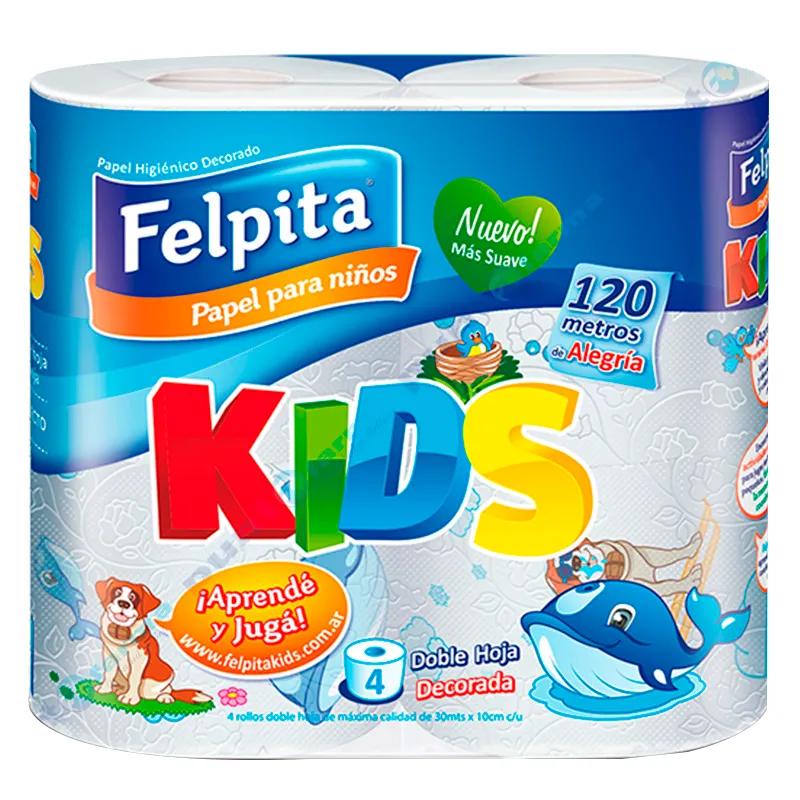 Papel Higiénico Kids Felpita 30 metros - Cont 4 unidades