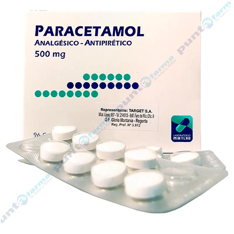 Paracetamol Mintlab 500mg - Caja de 96 comprimidos.