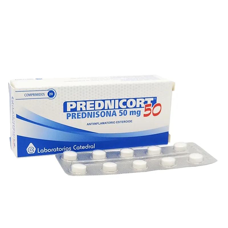 Prednicort Prednisona 50 mg - Caja de 20 Comprimidos