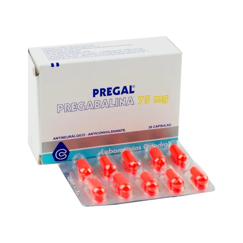 Pregal 75 Pregabalina 75 mg - Caja de 30 cápsulas