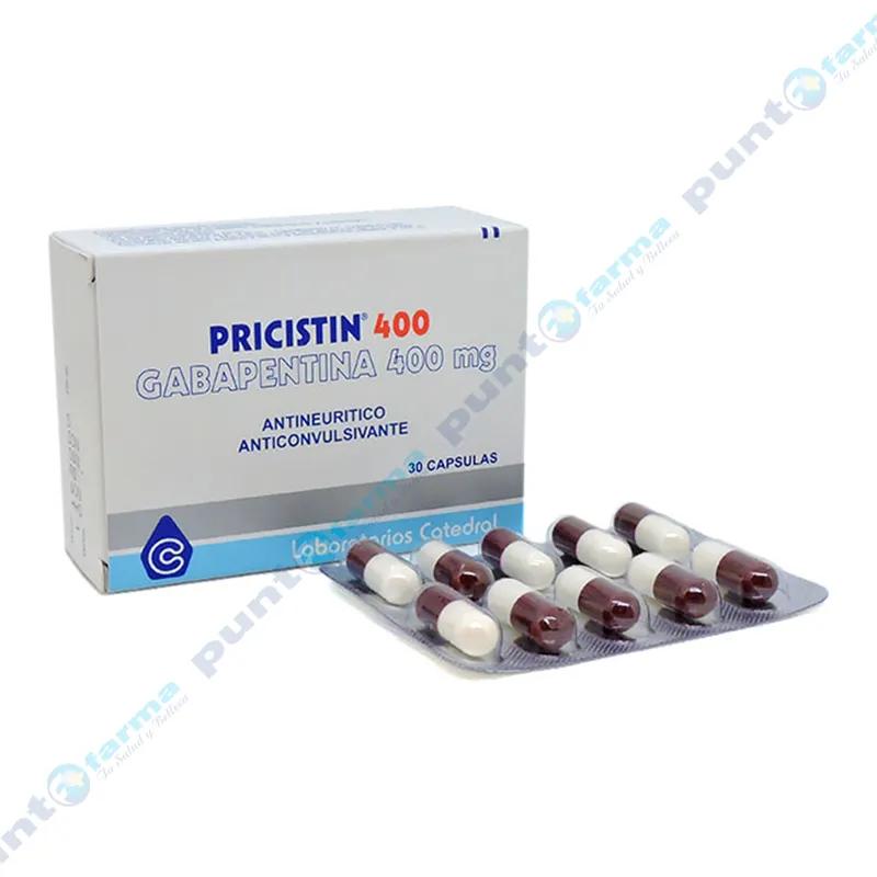 Pricistin 400 Gabapentina 400 mg - Caja de 30 capsulas