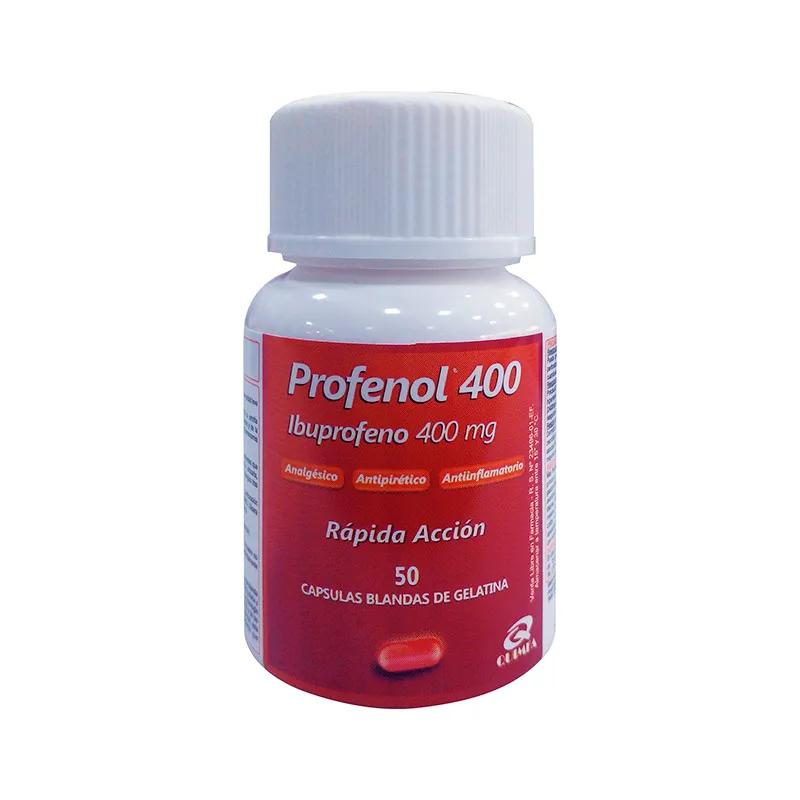 Profenol Ibuprofeno 400mg - Frasco de 50 capsulas