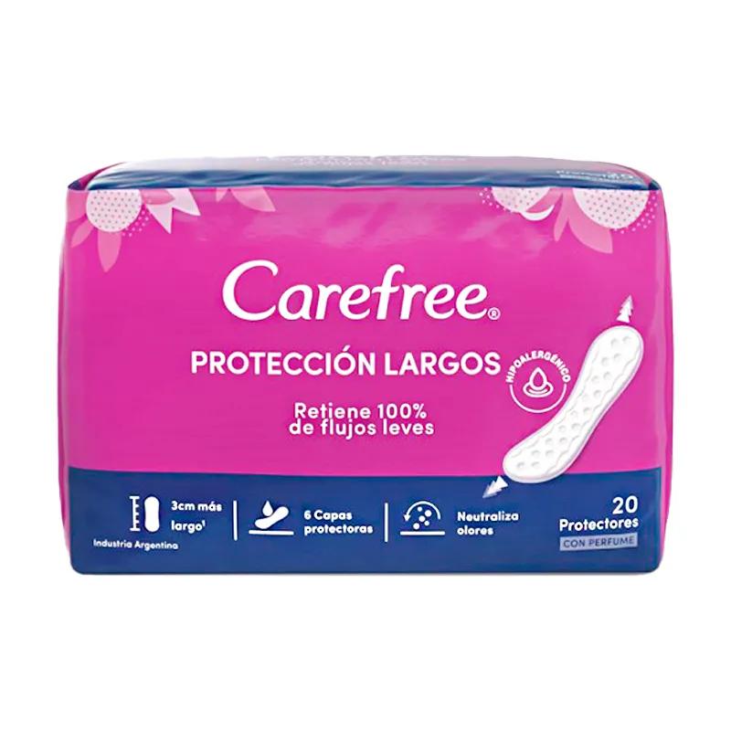 Protectores Diarios Protección Largos Carefree - Cont 20 unidades