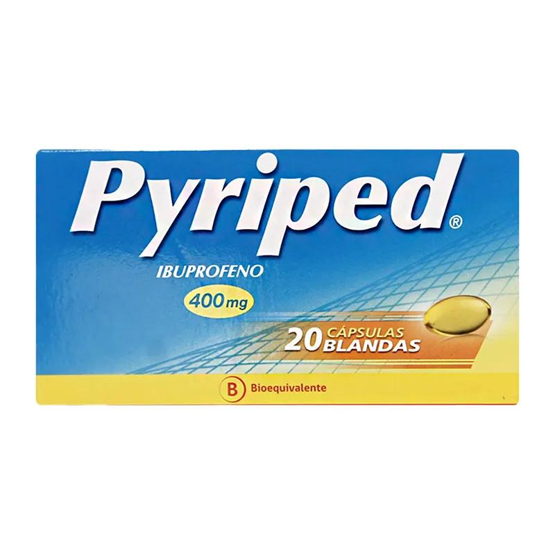 Pyriped 400 mg Ibuprofeno Mintlab - Caja de 20 cápsulas blandas.