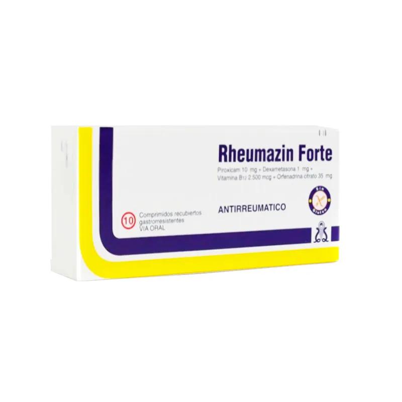 Rheumazin Forte Piroxicam 10 mg - Caja con 10 Comprimidos Recubiertos Gastrorresistentes