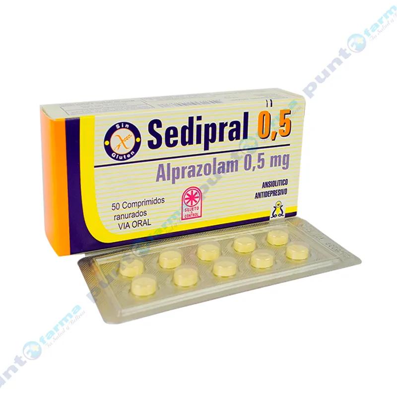 Sedipral Alprazolam 0,5 mg - Caja de 50 Comprimidos Ranurados