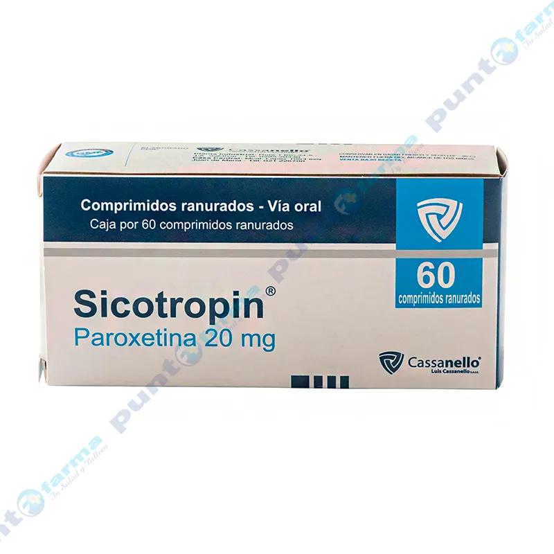 Sicotropin Paroxetina 20 mg. - Caja de 60 comprimidos ranurados