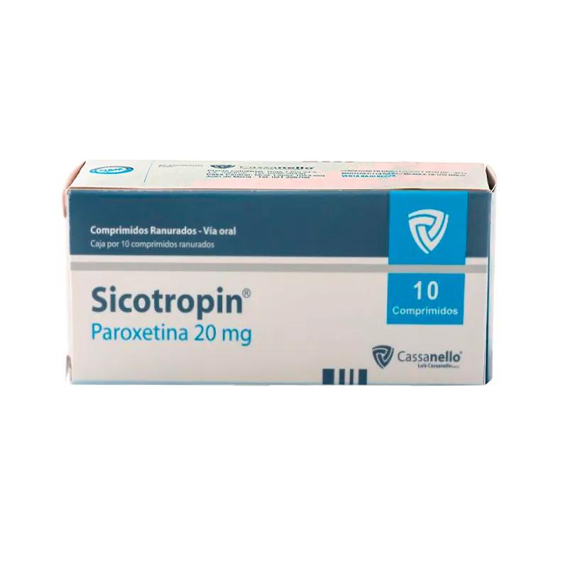 Sicotropin Paroxetina 20mg - Cont. 10 Comprimidos.