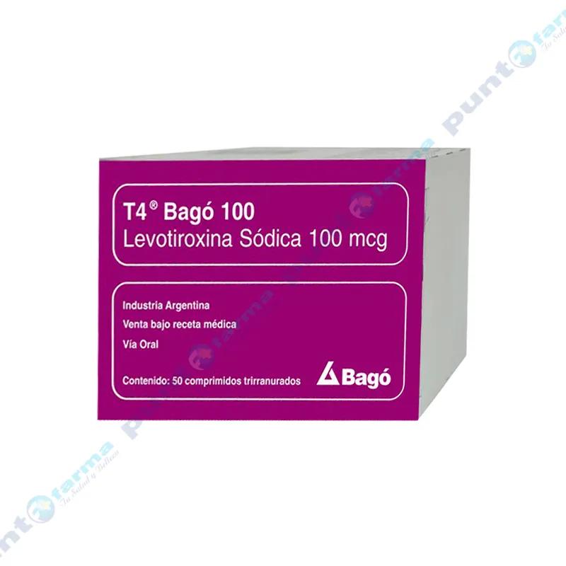 T4 Bagó 100 Levotiroxina Sódica 100 mcg - Cont. 50 Comprimidos.