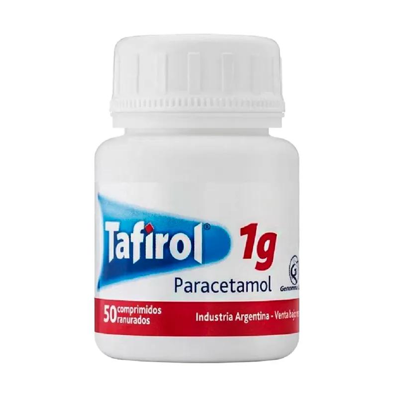 Tafirol 1g Paracetamol - Frasco de 50 comprimidos ranurados