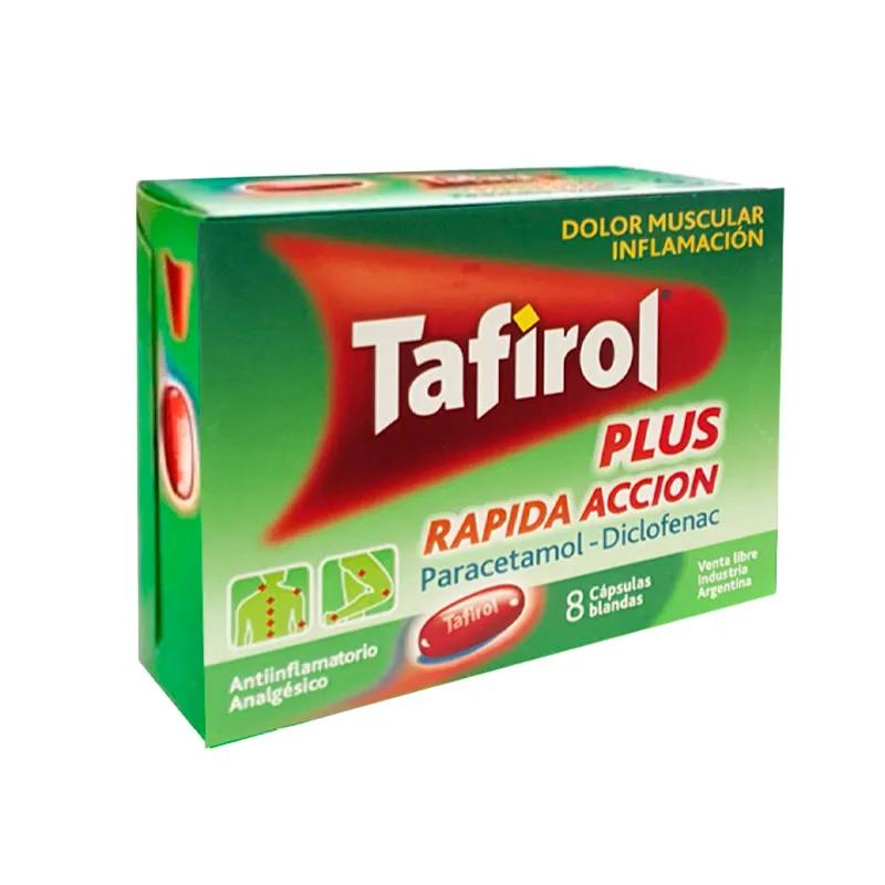 Tafirol Plus Rápida Acción Paracetamol Diclofenac - Cont. 8 Cápsulas Blandas.