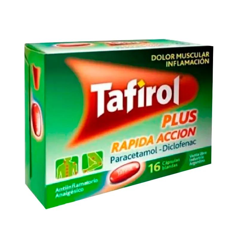 Tafirol Plus Rápida Acción Paracetamol y Diclofenac - Cont. 16 Cápsulas Blandas.