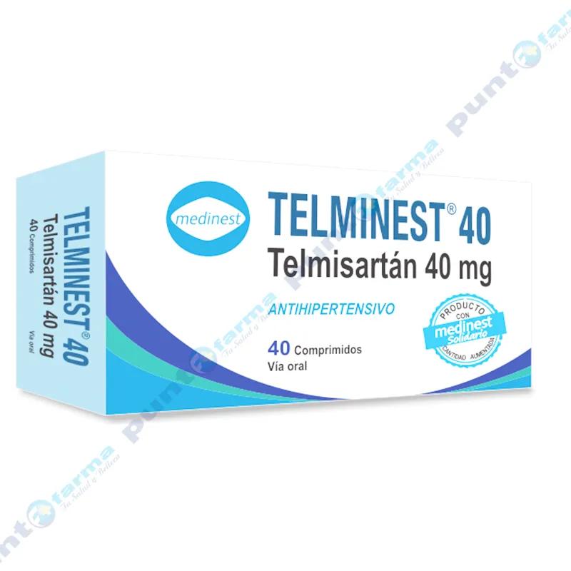 Telminest Telmisartán 40mg - Caja de 40 comprimidos