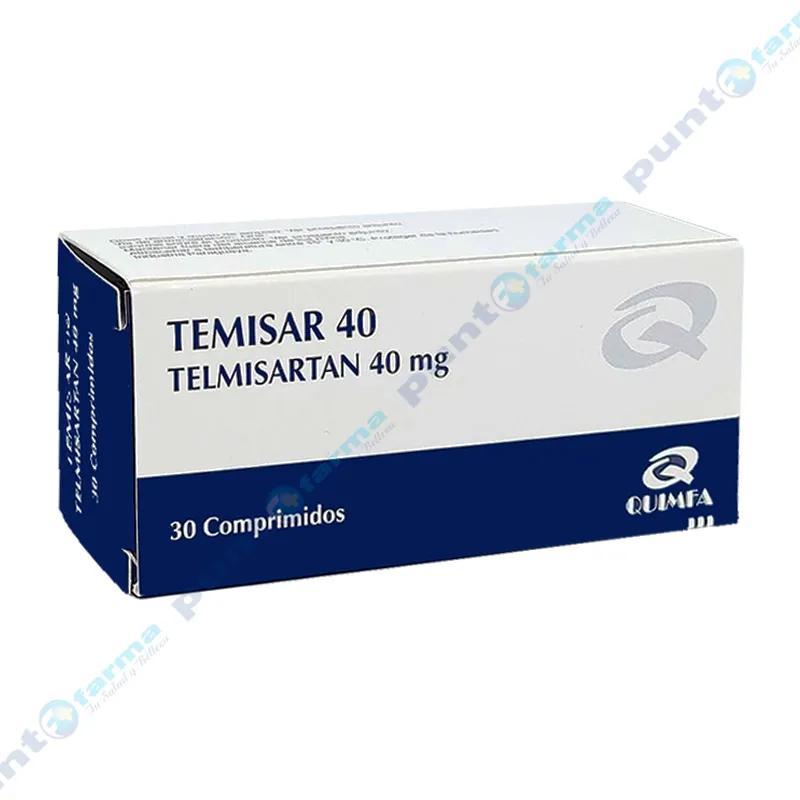 Temisar Telmisartán 40 mg - Caja de 30 comprimidos