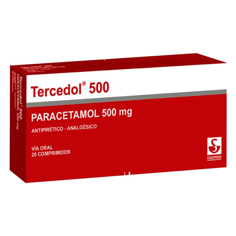 Tercedol 500 Paracetamol 500mg - Caja de 20 comprimidos