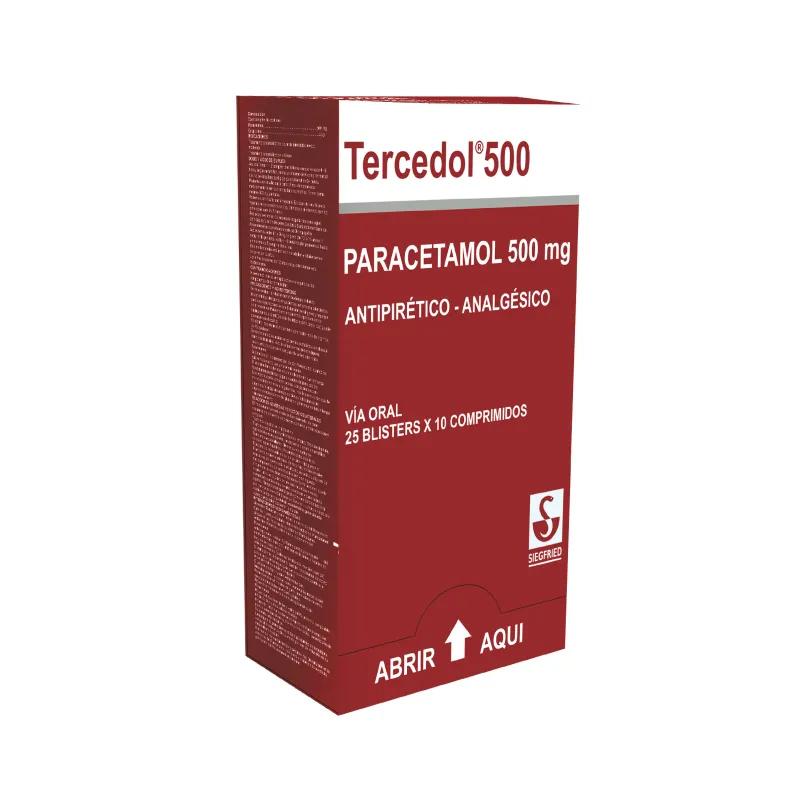 Tercedol Paracetamol 500 mg - Cont. 25 Blisters de 10 Comprimidos
