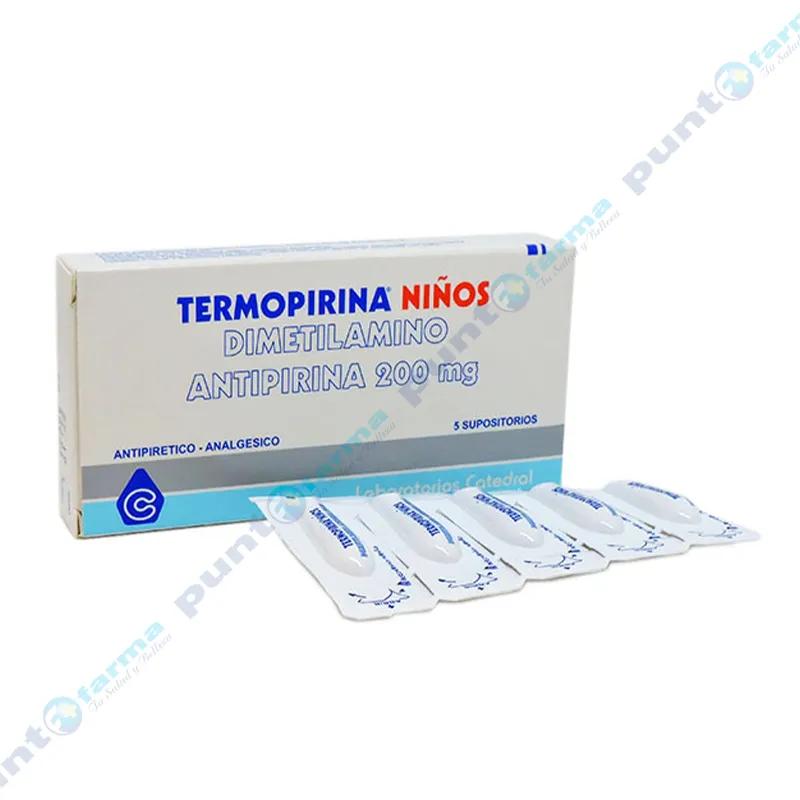 Termopirina Niños Dimetilamino Antipirina 200 mg - Cont. 5 Supositorios