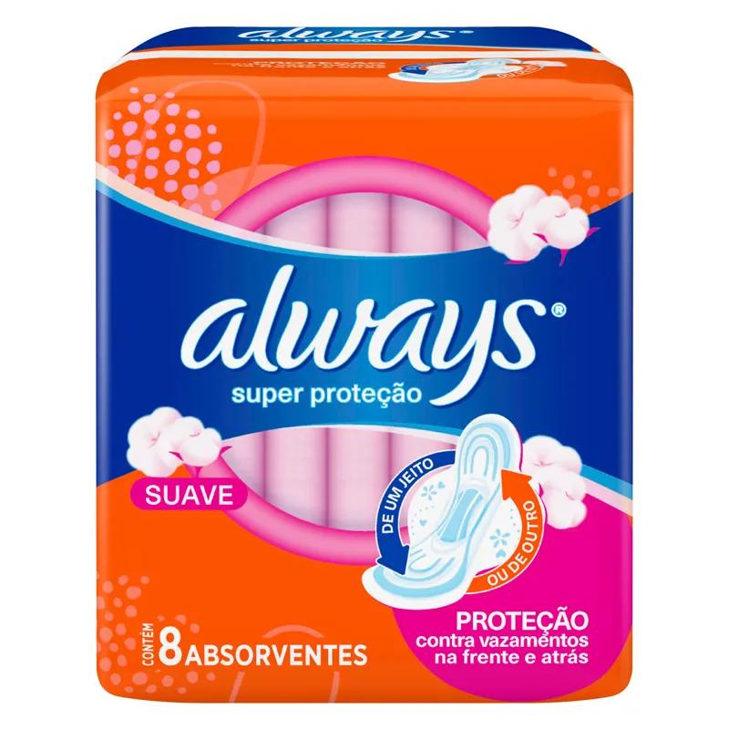 Toalla Femenina Suave Super Protección total Alway - Paquete de 8 unidades