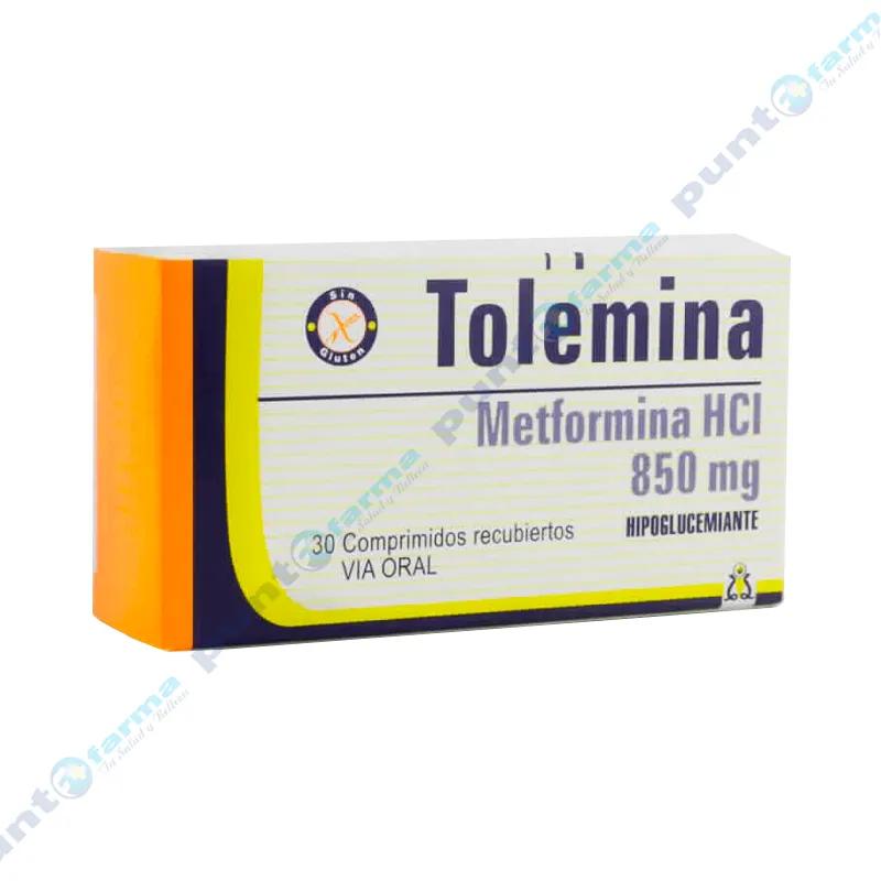 Tolemina Metformina HCI 850 mg - Caja de 30 comprimidos recubiertos