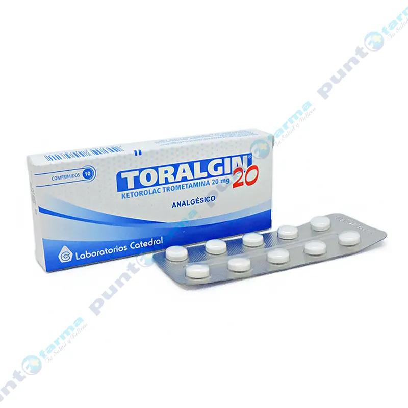 Toralgin 20 Ketorolac Trometamina 20 mg - Caja de 10 Comprimidos