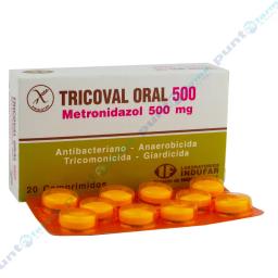 Tricoval Oral - Metronidazol 500 mg - Caja de 20 comprimidos