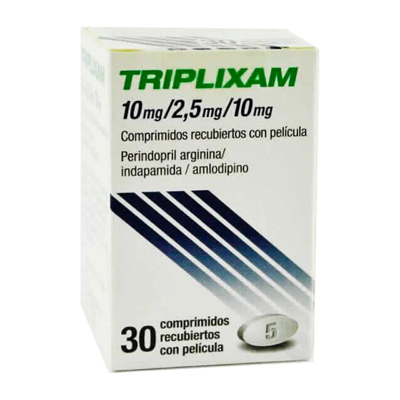 Triplixam 10mg/2,5mg/10mg - Contenido de 30 comprimidos recubiertos con película