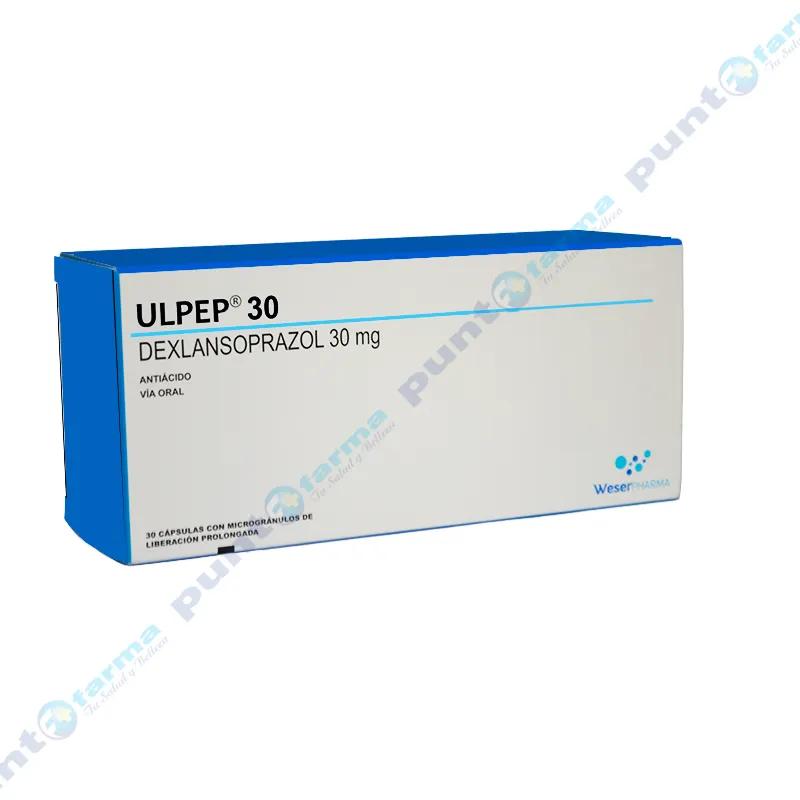 Ulpep 30 Dexlansoprazol 30 mg - Caja de 30 cápsulas con microgránulos de liberación prolongada
