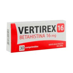 Vertirex 16 Betahistina 16 mg - Caja de 30 comprimidos