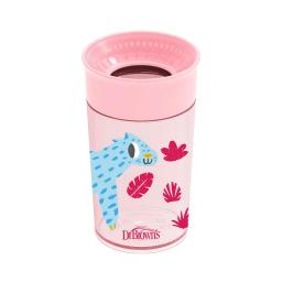 Vaso Antiderrame 360º Rosa Dr Browns - 300mL