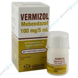 Vermizol Mebendazol 100 mg/5mL- Suspensión oral de 30mL