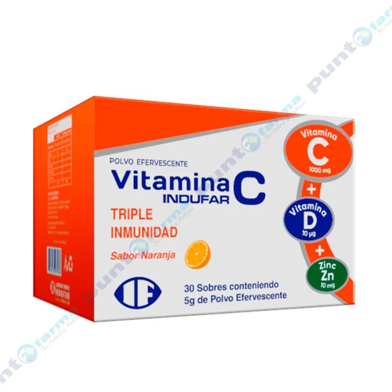 Vitamina C Triple Inmunidad Sabor Naranja - Caja de 30 sobres