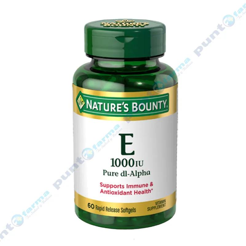 Vitamina E 1000 IU Natures Bounty - Cont 60 cápsulas