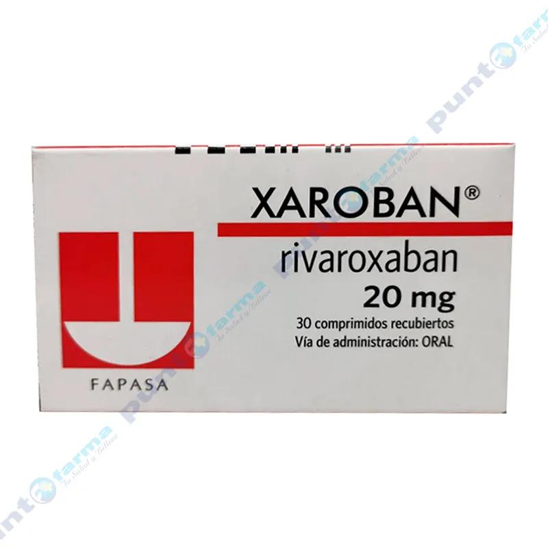 Xaroban Rivaroxaban 20 mg - Cont. 30 comprimidos recubiertos