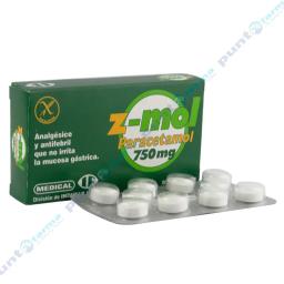 Z-mol 750 mg Paracetamol - Contiene 20 Comprimidos.