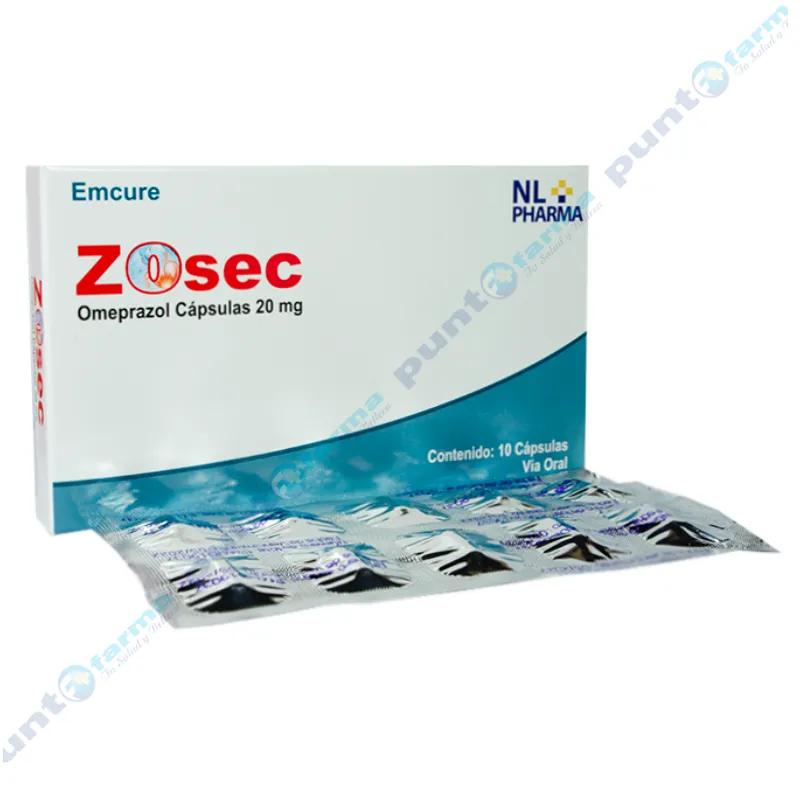 Zosec Omeprazol 20 mg - Caja de 10 cápsulas
