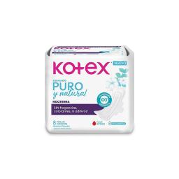 Toallas Femeninas Nocturna Cuidado Puro y Natural Kotex - Cont. 8 unidades