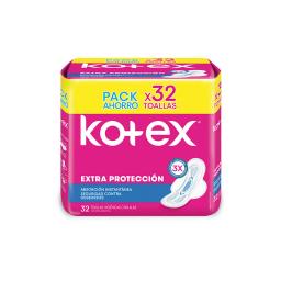 Toallas Higiénicas Normal Extra Protección 3x Kotex - Cont. 32 unidades