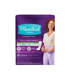 Toalla Nocturna Antibacterial Femme Plenitud - Contiene 20 unidades