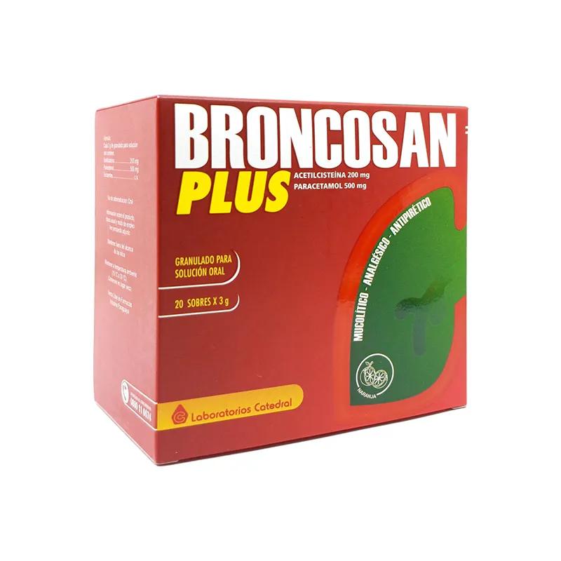 Broncosan Plus Acetilcisteina 200 mg Paracetamol 500 mg - Cont. 20 Sobres