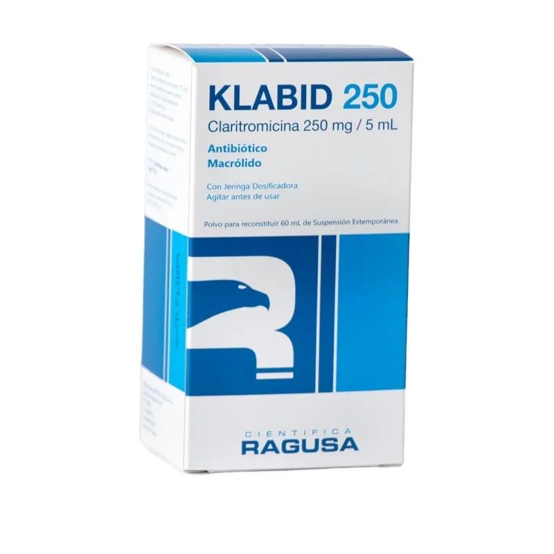 Klabid Claritromicina 250 mg - Cont. 60 ml con Jeringa Dosificadora