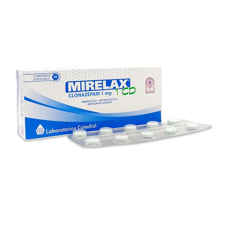 Mirelax Clonazepam 1 mg CD - Cont. 30 Comprimidos Dispersables