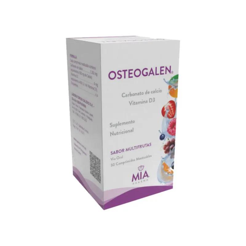 Osteogalen Carbonato de Calcio Vitamina D3 Sabor Multifrutas - Cont. 30 Comprimidos Masticables