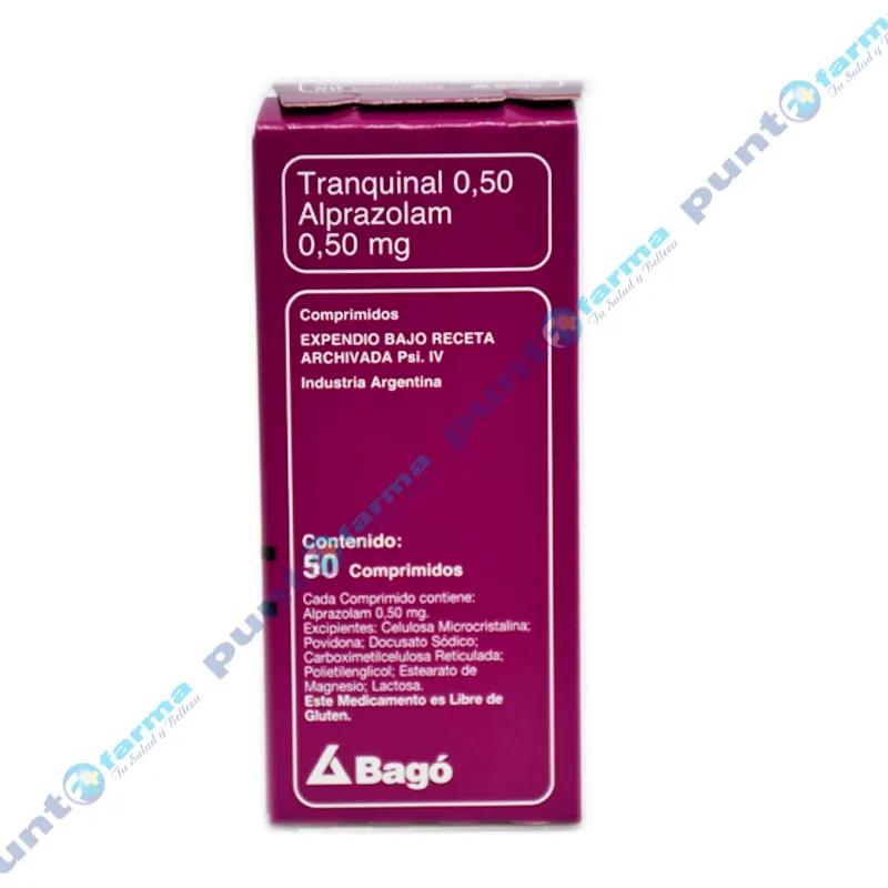 Tranquinal 0,50 Alprazolam 0,50 mg - Caja de 50 Comprimidos