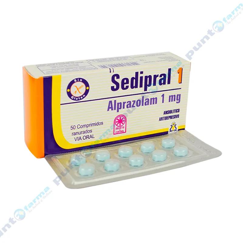 Sedipral1 Alprazolam 1 mg - Caja de 50 Comprimidos Ranurados