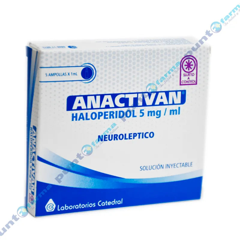 Anactivan Haloperidol 5 mg/mL Solucion Inyectable - Caja de 5 Ampollas