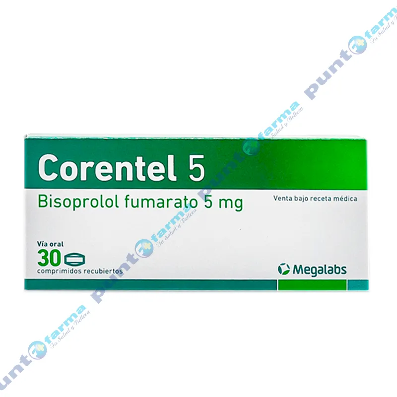 Corentel Bisoprolol Fumarato 5 mg - Caja de 30 Comprimidos Recubiertos