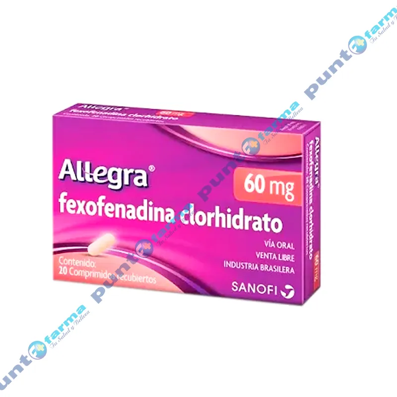 Allegra Fexofenadina Clorhidrato 60 mg - Caja de 20 comprimidos recubiertos