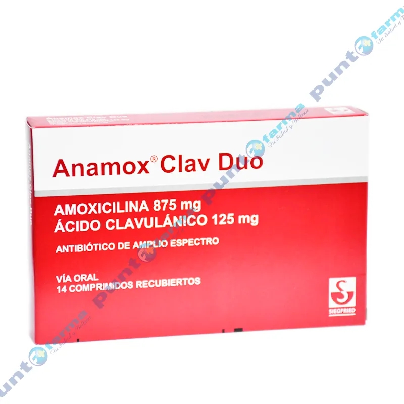 Anamox Clav Duo Amoxicilina - Caja de 14 Comprimidos Recubiertos