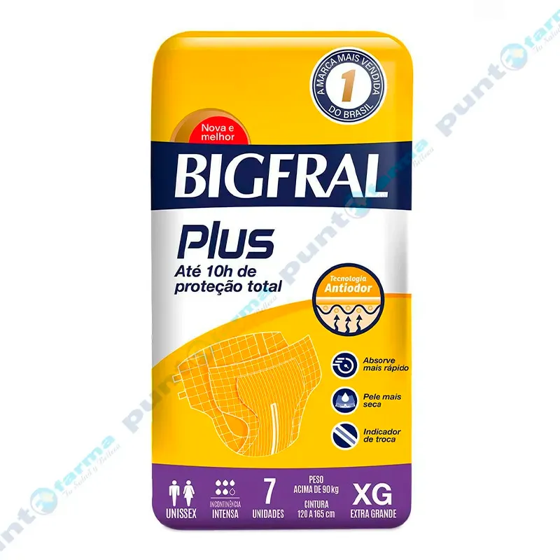 Pañal para Adultos Bigfral Plus XG - Cont. 7 unidades