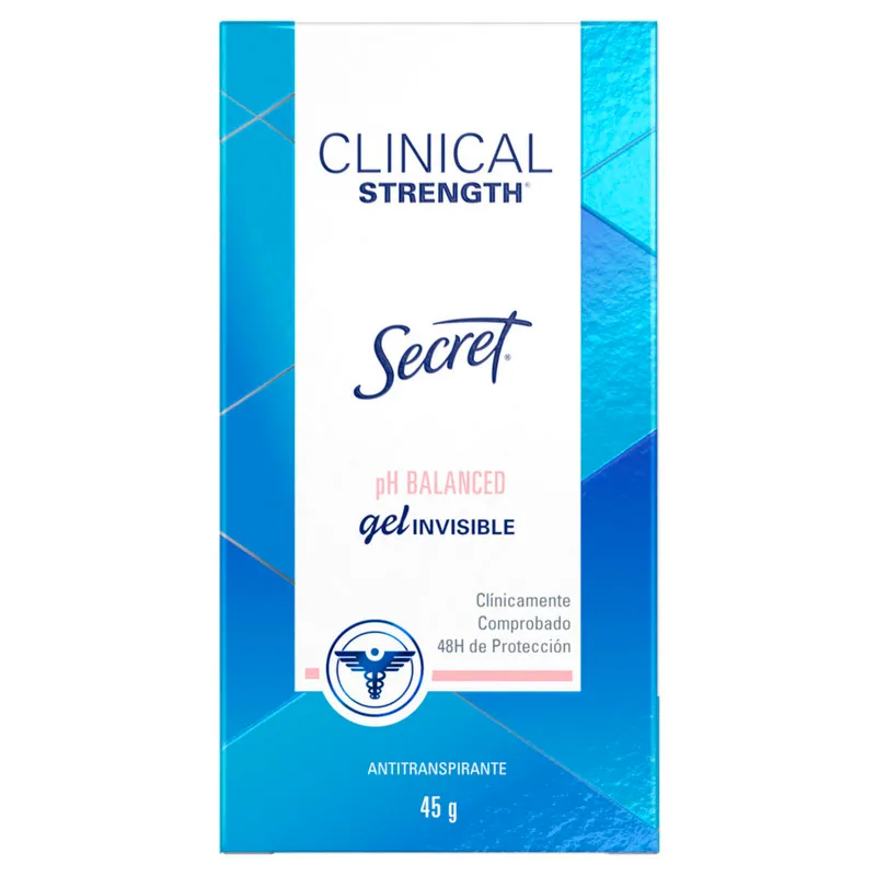 Antitranspirante Secret Clinical Clear Gel Ph Balanced - 45 gr.